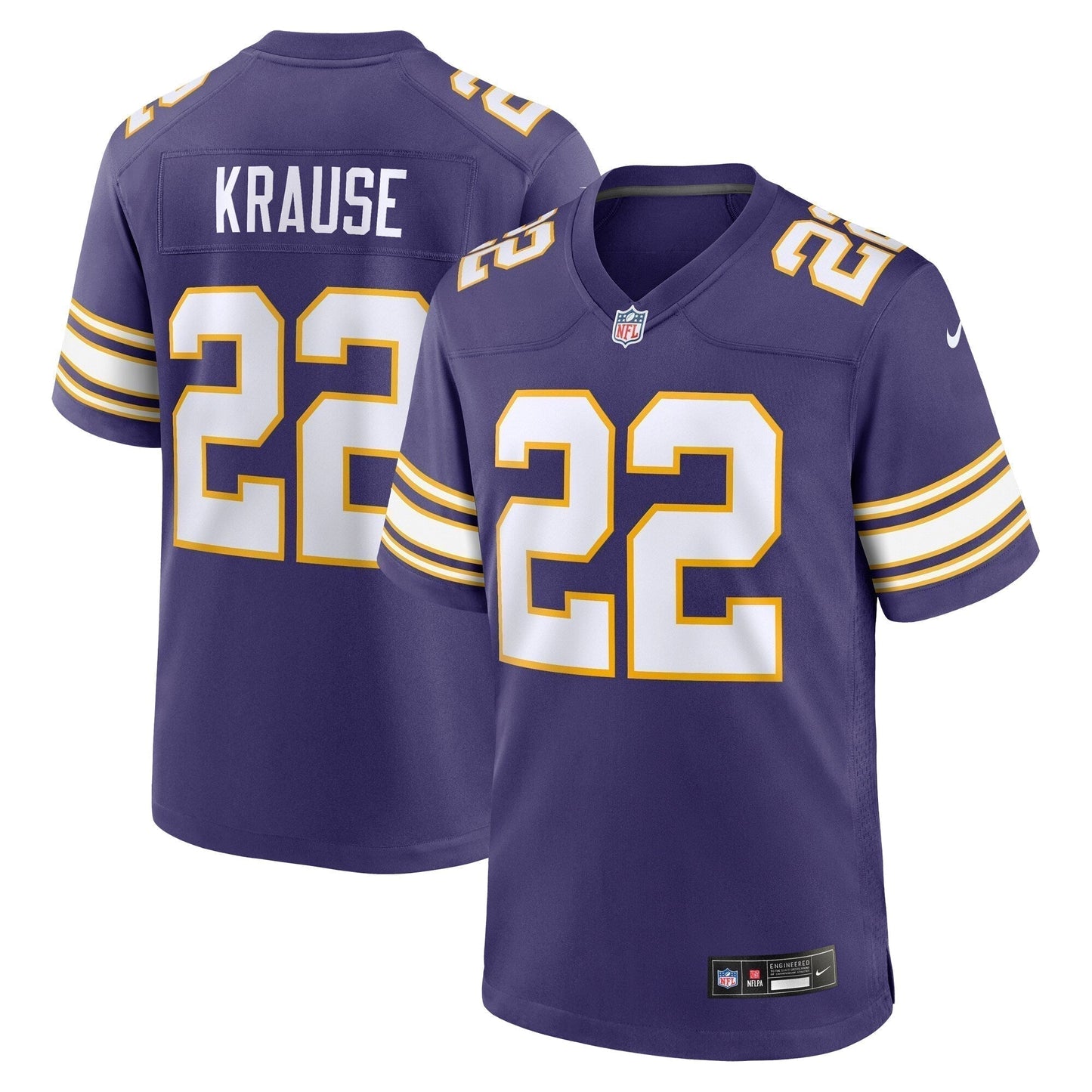 Paul Krause Minnesota Vikings  Classic Retired   Jersey - Purple