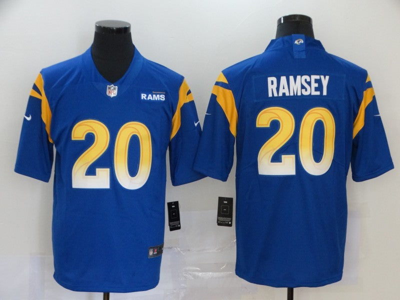 Men's Los Angeles Rams Jalen Ramsey #20 Blue Game Player Jersey1