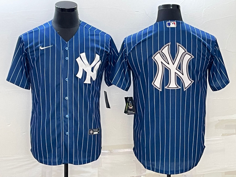 Men's New York Yankees1 Blue Replica Player Jersey