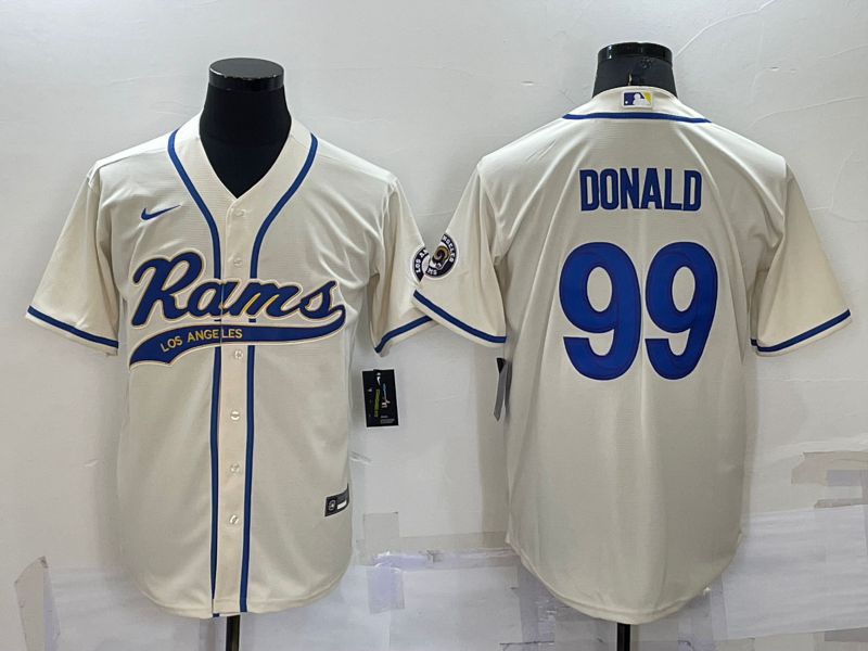 Men's Los Angeles Rams Aaron Donald Bone Game Jersey Joint Edition