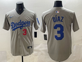 Men's Los Angeles Dodgers Edwin Diaz #3 Gray Road Replica Player Jersey
