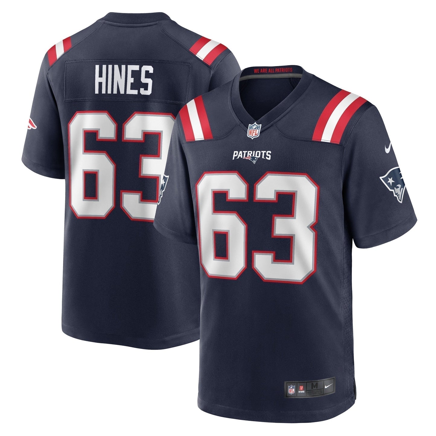 Chasen Hines New England Patriots  Game   Jersey - Navy