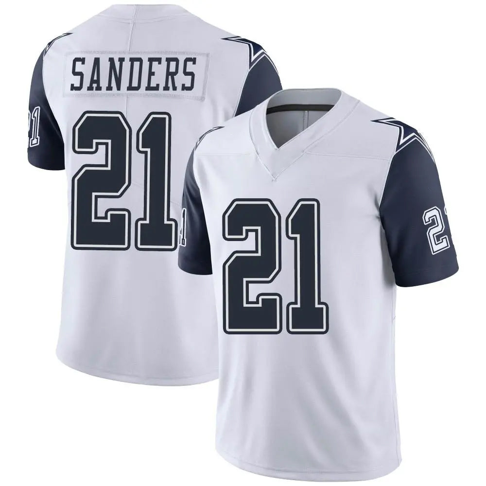 D.Cowboys #21 Deion Sanders White Team Color Rush Vapor Limited Jersey