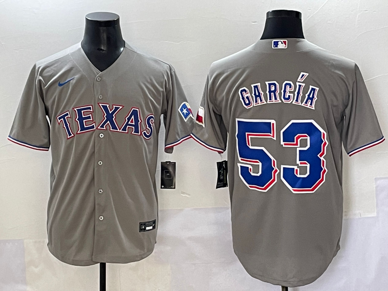 Men's Texas Rangers Adolis Garcia Gray Replica Player Jersey