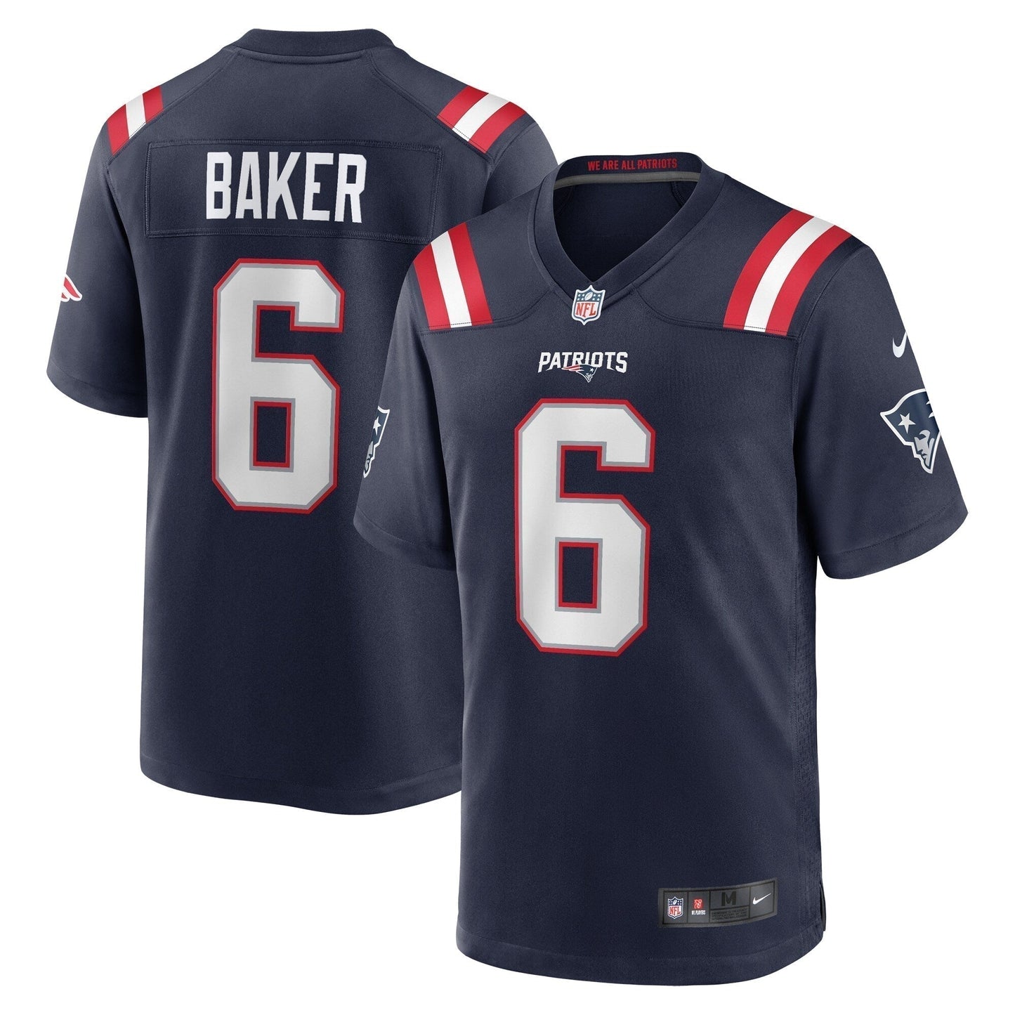 Javon Baker New England Patriots  Team Game Jersey -  Navy