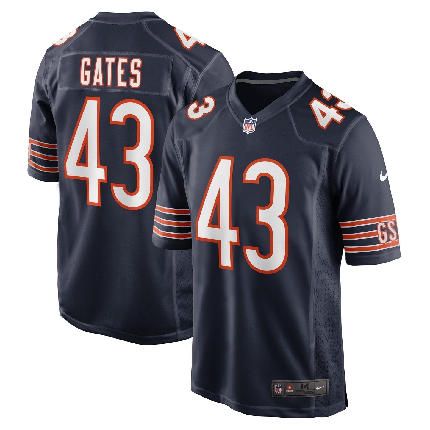 DeMarquis Gates Chicago Bears Game   Jersey - Navy