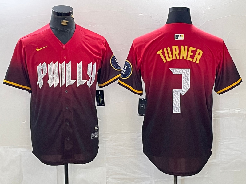 Men's Philadelphia Phillies Trea Turner Red 2024 City Connect Limited Player Jersey