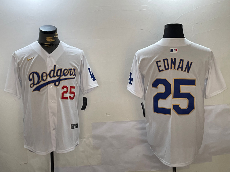 Men's Los Angeles Dodgers Tommy Edman White Game Player Jersey