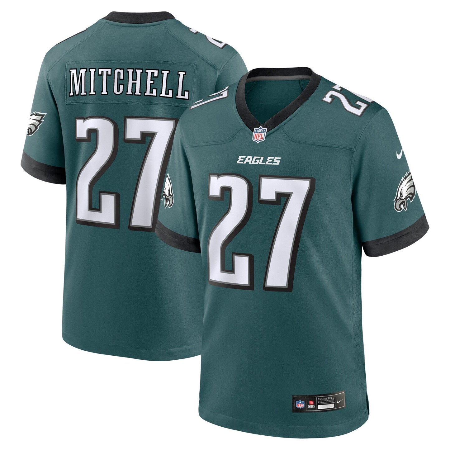 Quinyon Mitchell Philadelphia Eagles  Team Game Jersey - Midnight Green