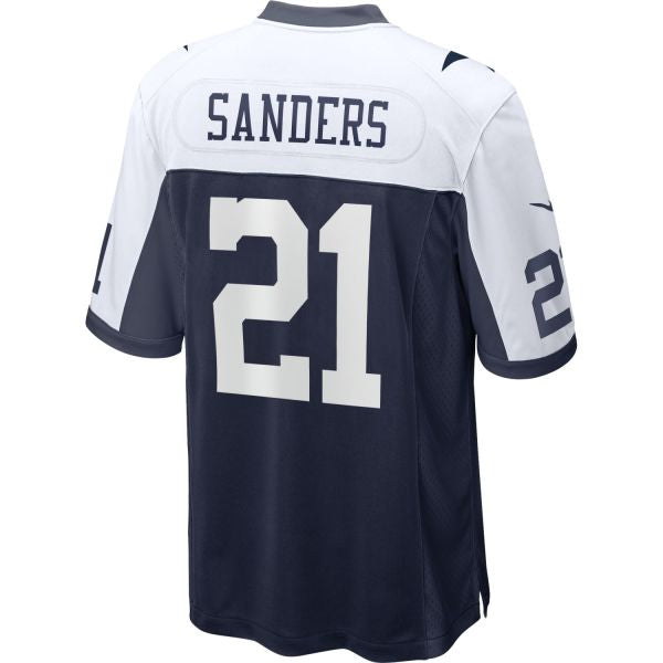 D.Cowboys #21 Deion Sanders Navy Game Team Jersey