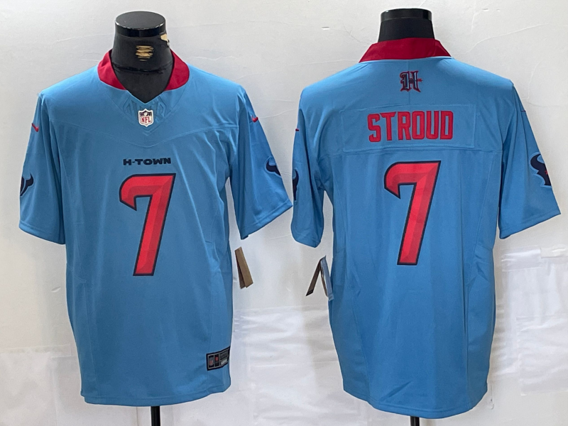 Men's Houston Texans C.J. Stroud Light Blue Game Player Jersey