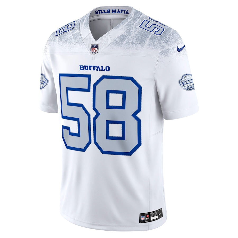 Men's Buffalo Bills Matt Milano  White 2025 Rivalries Collection F.U.S.E. VaporLimited Stitched Jersey