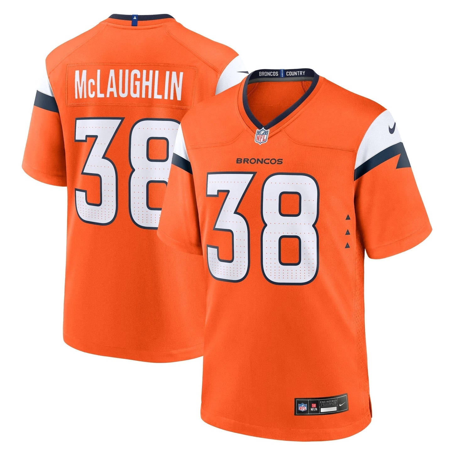Jaleel McLaughlin Denver Broncos  Team Game Jersey -  Orange