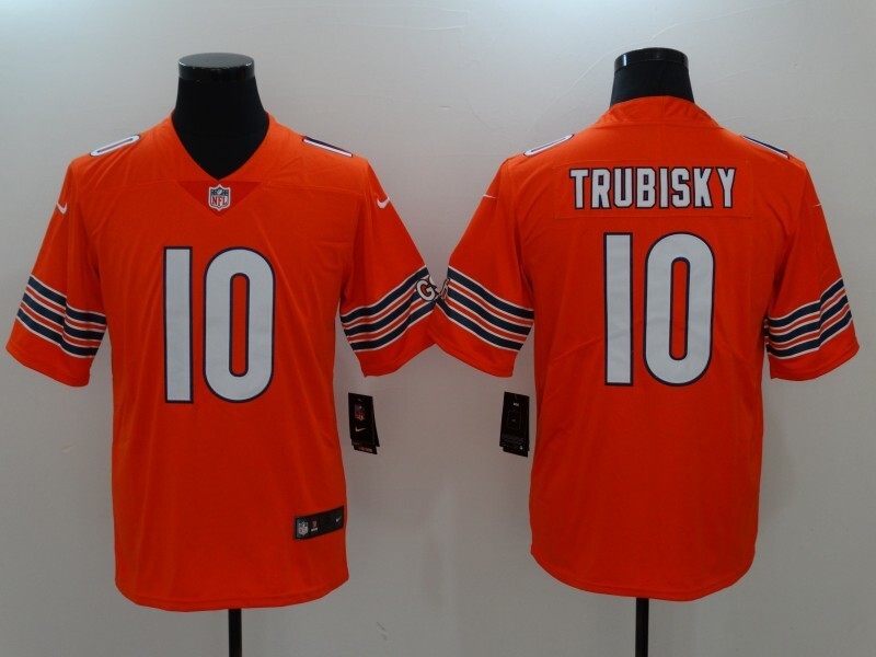 Men's Chicago Bears Mitchell Trubisky Jersey-Orange