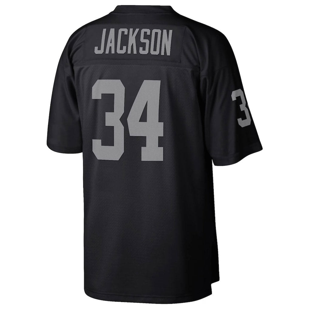 LV.Raiders #34 Bo Jackson  Black/Silver 1988 Split Legacy Replica Jersey