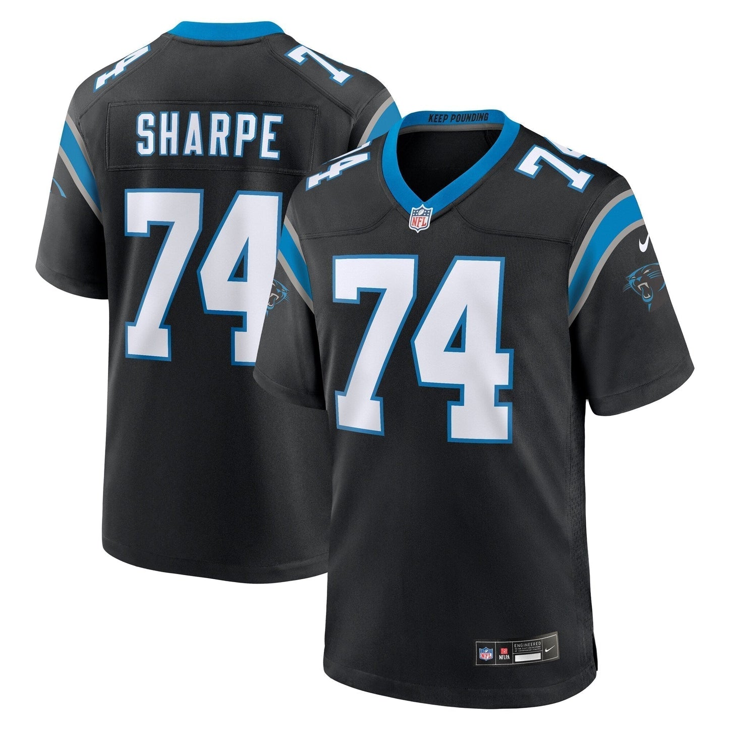 David Sharpe Carolina Panthers Team Game Jersey -  Black