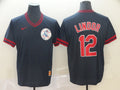 Men's Cleveland Guardians Francisco Lindor #12 Navy Authentic Baseball Jersey1