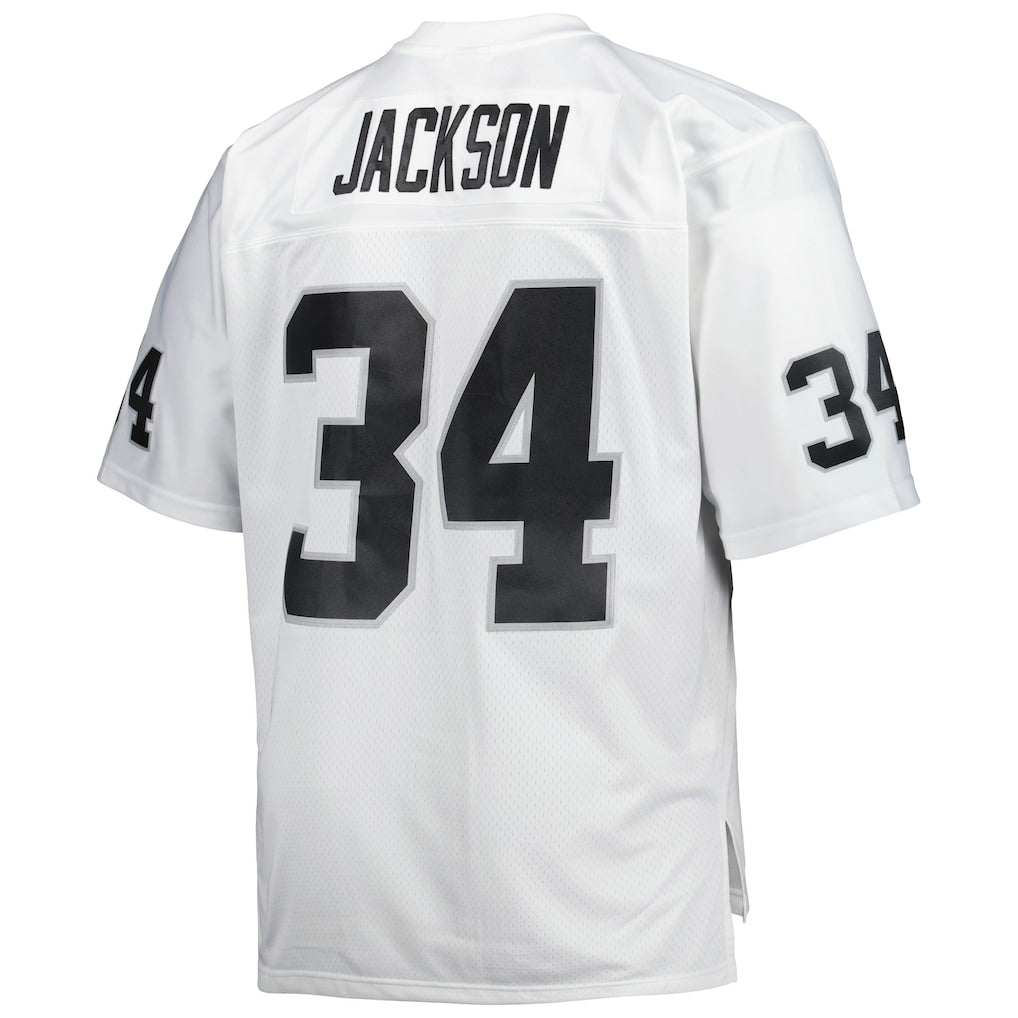 LV.Raiders #34 Bo Jackson  White Big & Tall 1988 Retired Player Replica Jersey
