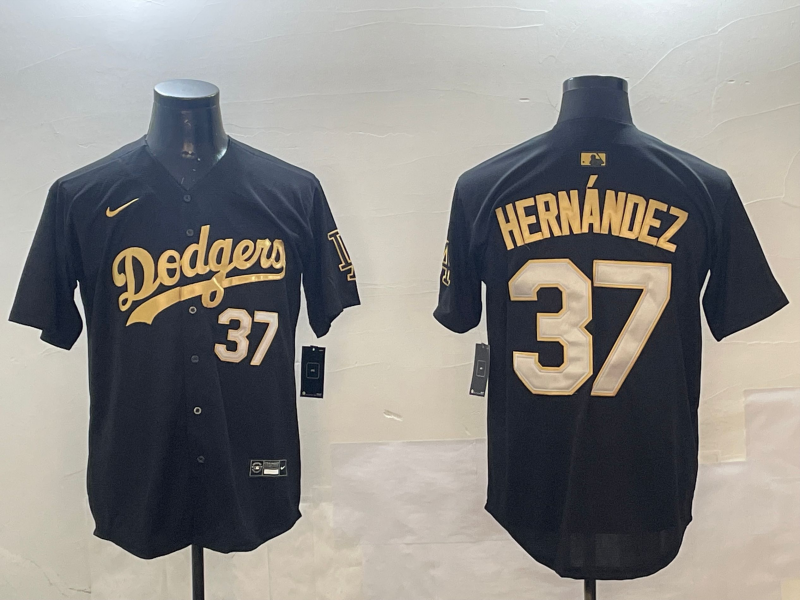 Men's Los Angeles Dodgers Teoscar Hernandez Black Player Game Jersey