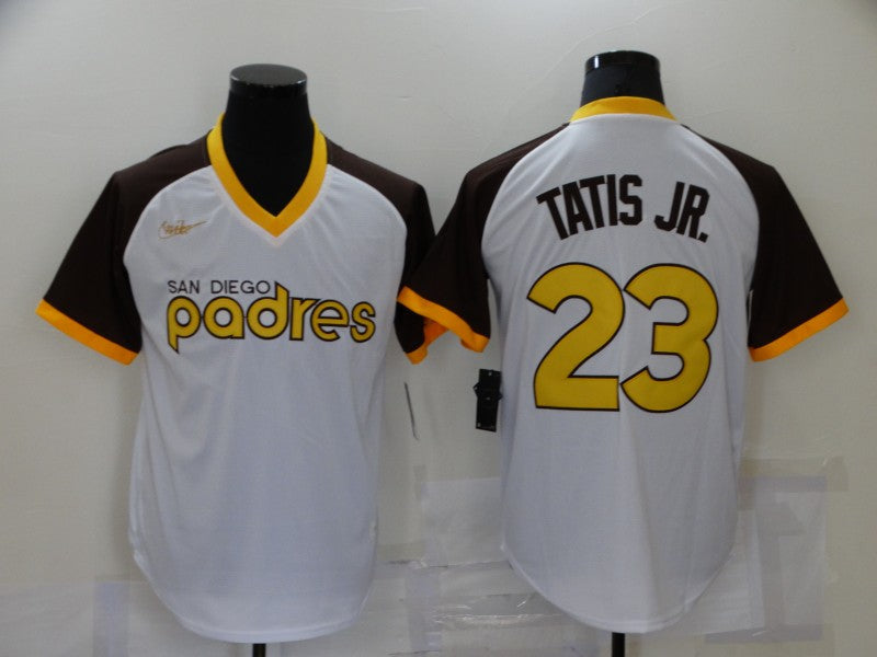 Men's San Diego Padres Fernando Tatis Jr. #23 White Player Jersey1