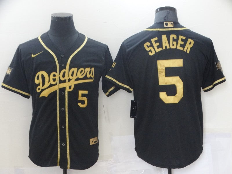 Men's Los Angeles Dodgers Corey Seager Black Replica Player Jersey