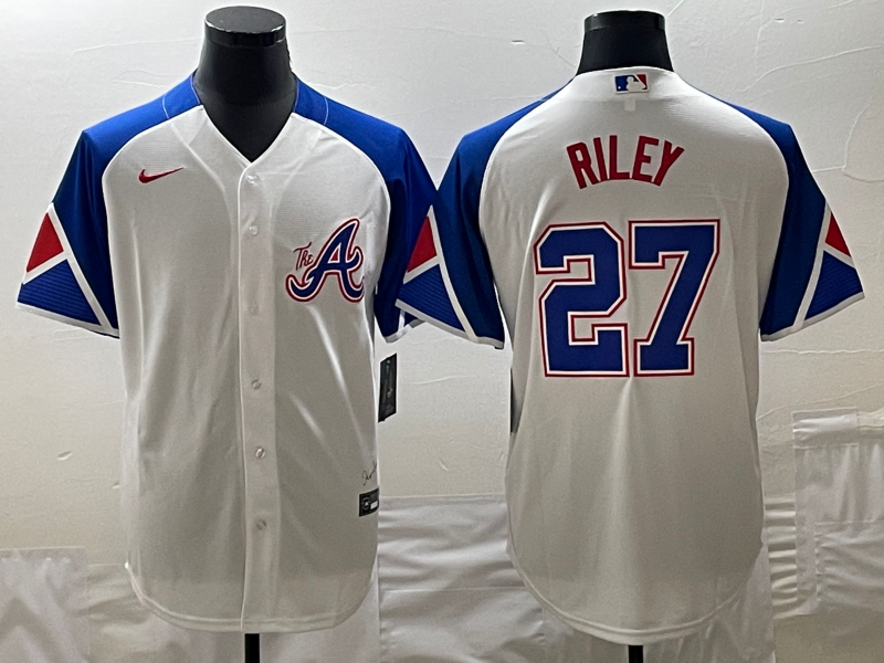 Men's Atlanta Braves Austin Riley  White 2023 City Connect Replica Player Jersey1