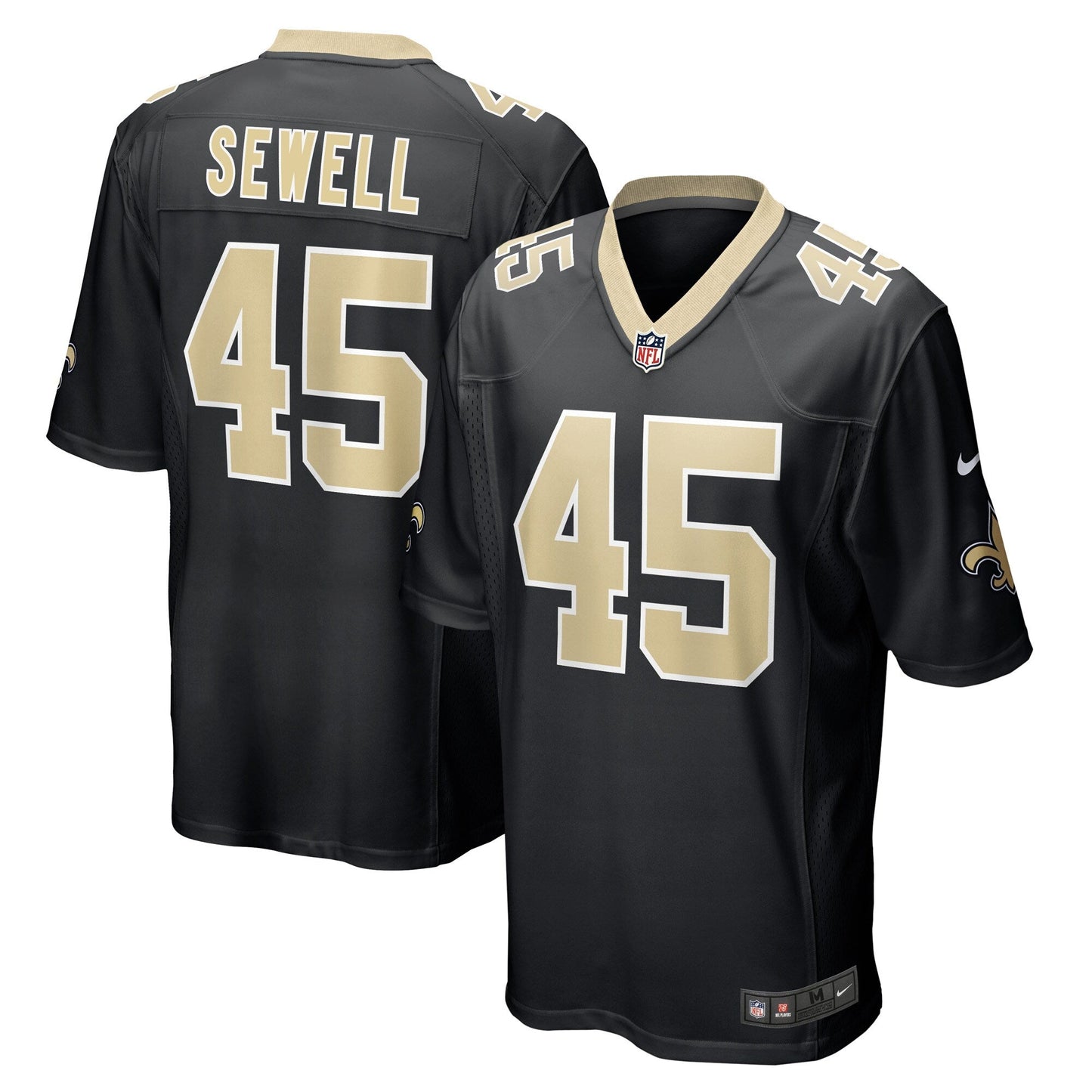 Nephi Sewell New Orleans Saints  Game   Jersey - Black