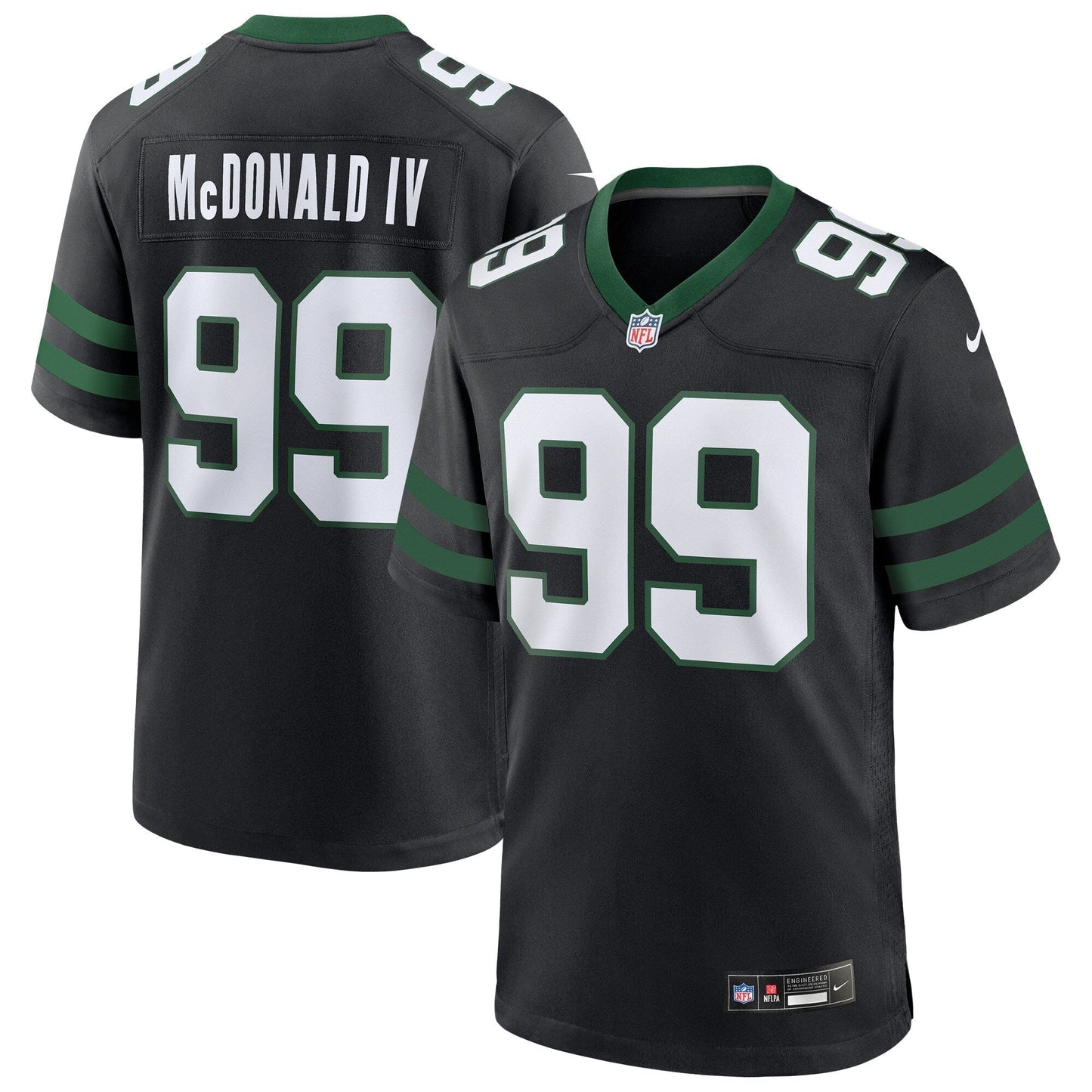 Will McDonald IV New York Jets  Alternate Game Jersey - Legacy Black