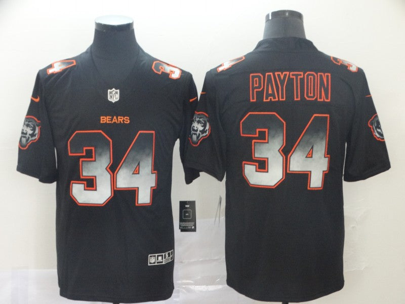 Men's Chicago Bears Walter Payton #34 Black Player Replica Jersey1