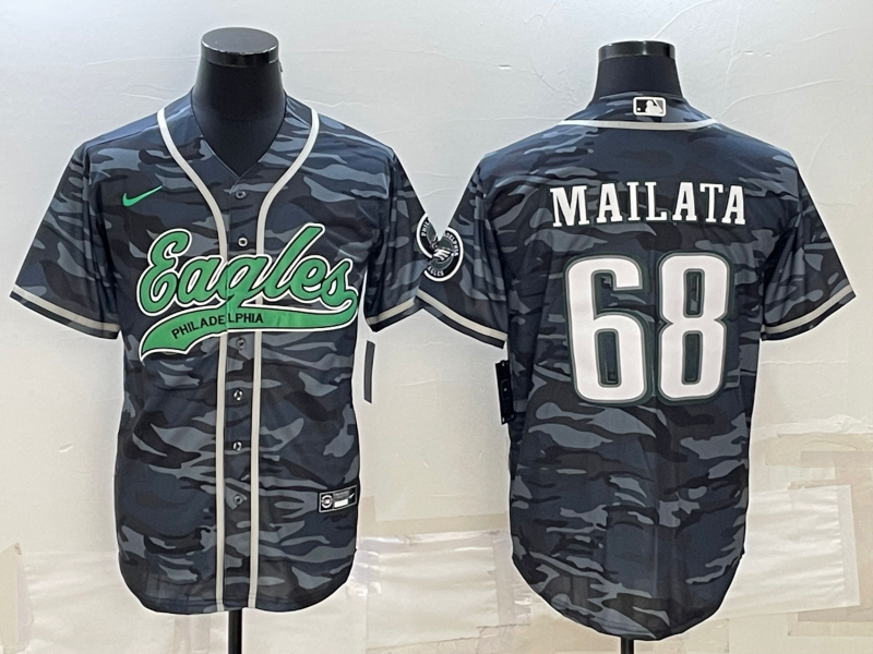 Men's Philadelphia Eagles Jordan Mailata Grey Camouflage Game Jersey Joint Edition