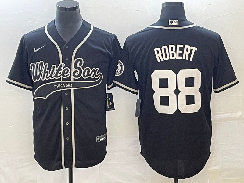 Men's Chicago White Sox Luis Robert Black Replica Player Jersey Joint Edition