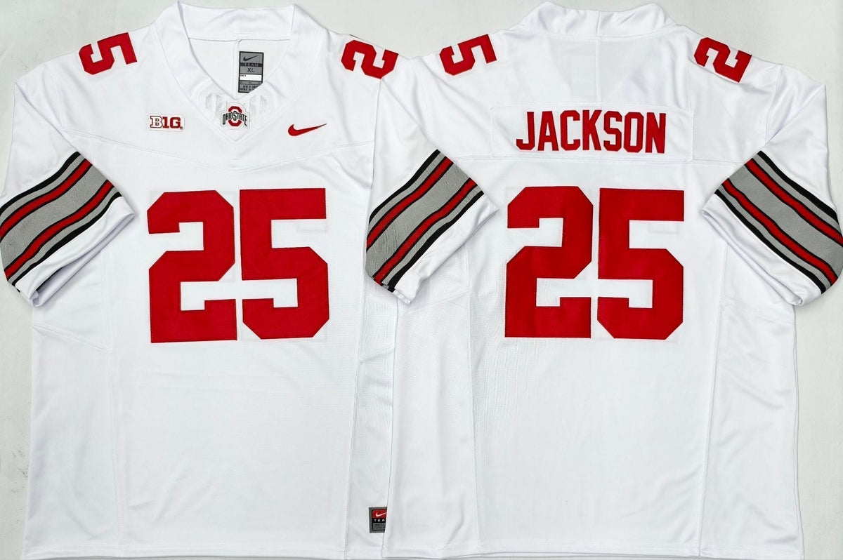 Men's Ohio State Buckeyes Bo Jackson White Player Jersey