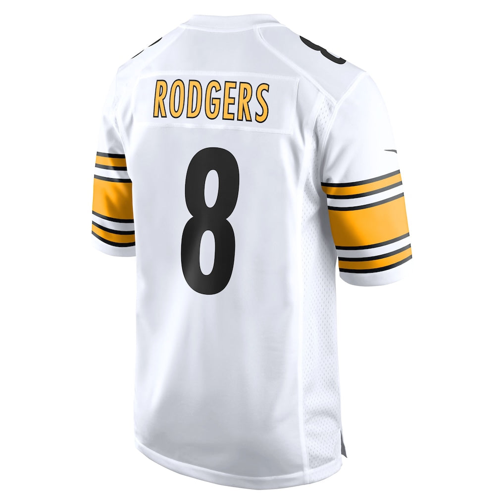 P.Steelers #8 Aaron Rodgers White Game Jersey