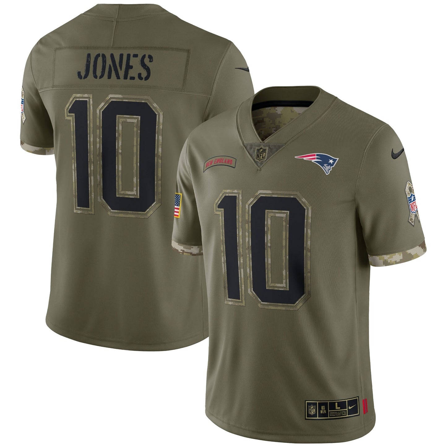 Mac Jones New England Patriots  Salute To Service Limited Jersey - Olive