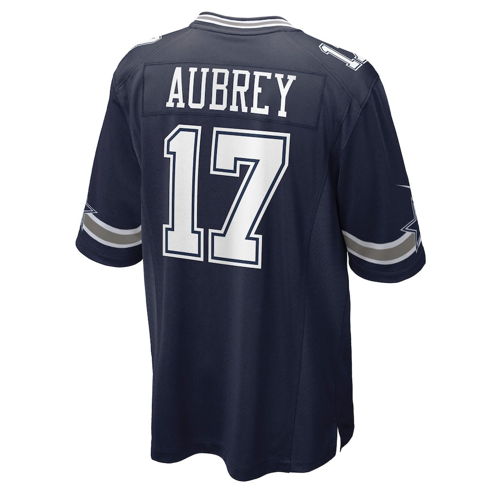 D.Cowboys #17 Brandon Aubrey Navy Team Game Jersey