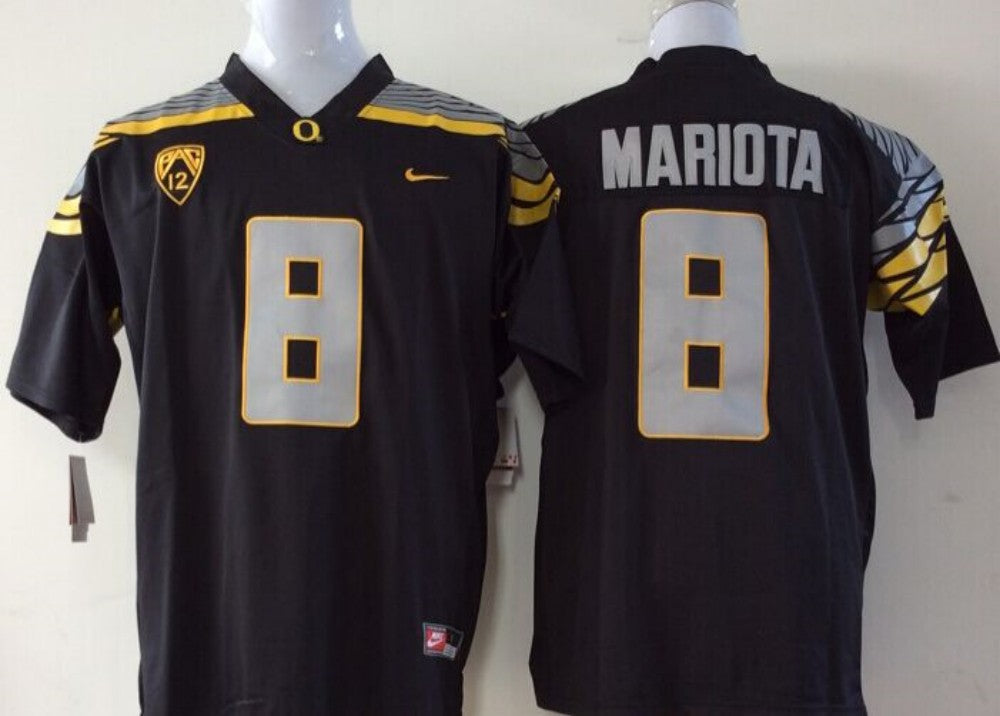 Men's Oregon Ducks Marcus Mariota Black Player Game Jersey