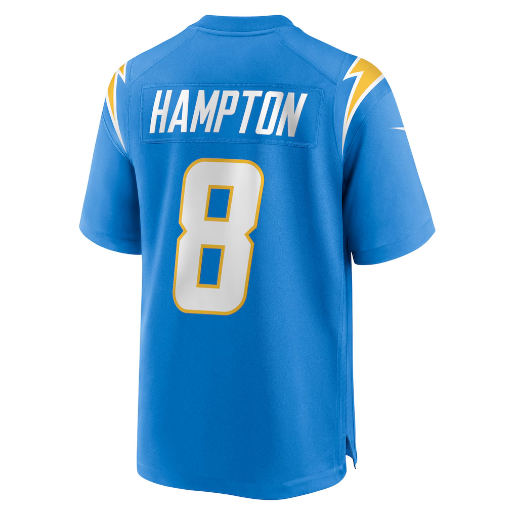 Men's Los Angeles Chargers Omarion Hampton  Powder Blue 2025 NFL Draft First Round Pick Game Jersey