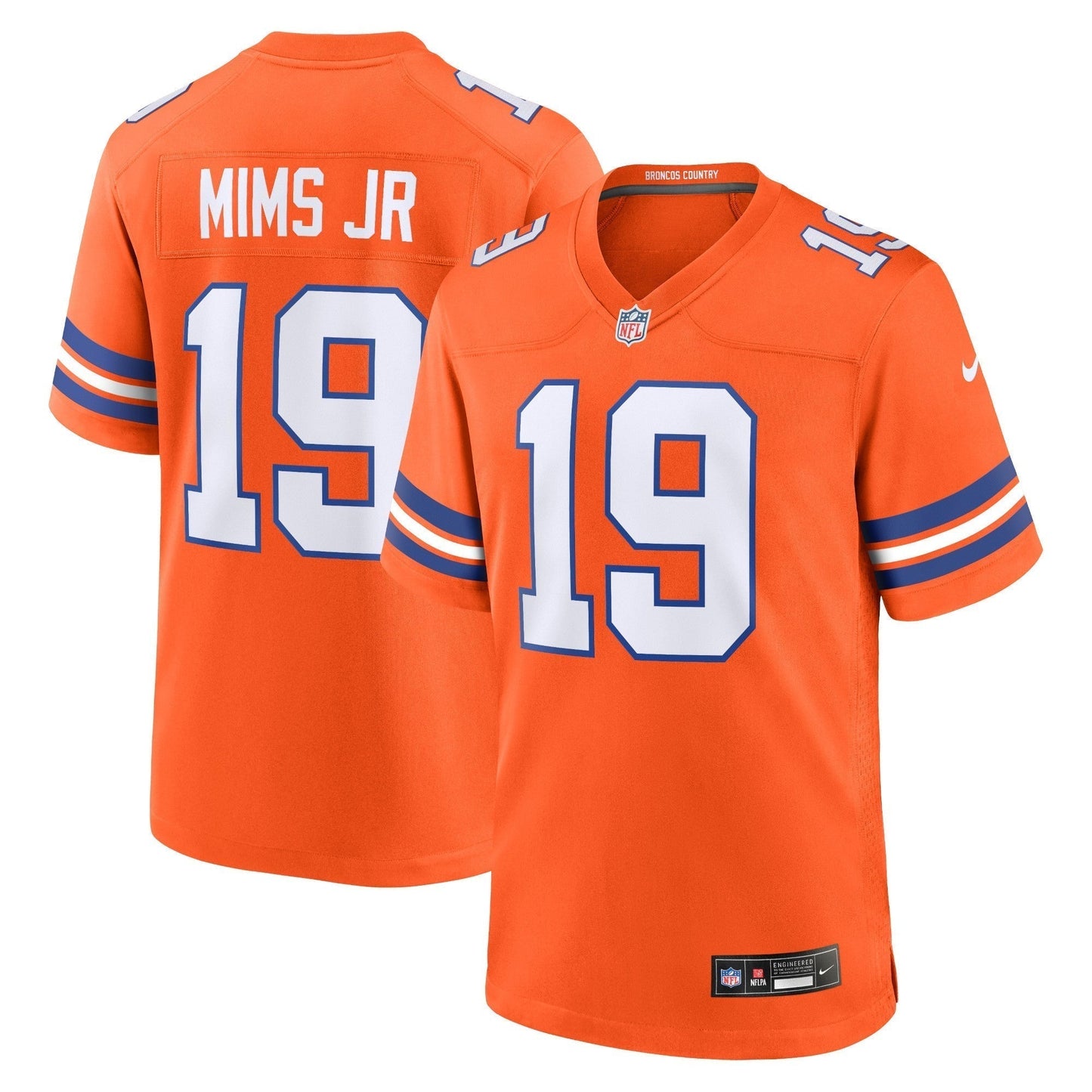 Marvin Mims Jr Denver Broncos  Mile High Collection 1977 Throwback   Game Jersey - Orange