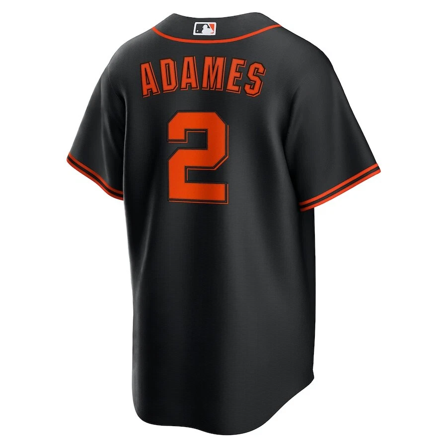 San Francisco Giants Willy Adames #2  Black Alternate 2025 MLB Player Jersey