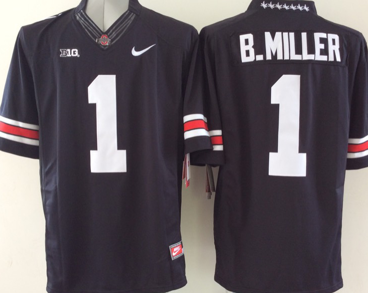 Men's Ohio State Buckeyes Braxton Miller Black Player Game Jersey