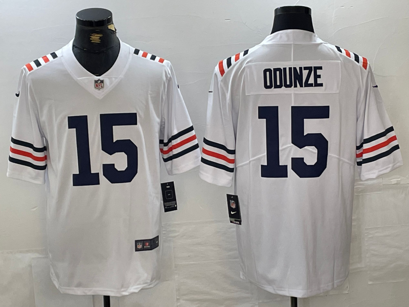 Men's Chicago Bears Rome Odunze White 2024  Draft 2nd Alternate Game Player Jersey