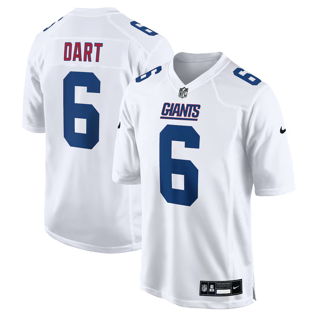 Men's New York Giants Jaxson Dart  White Fashion Game Jersey
