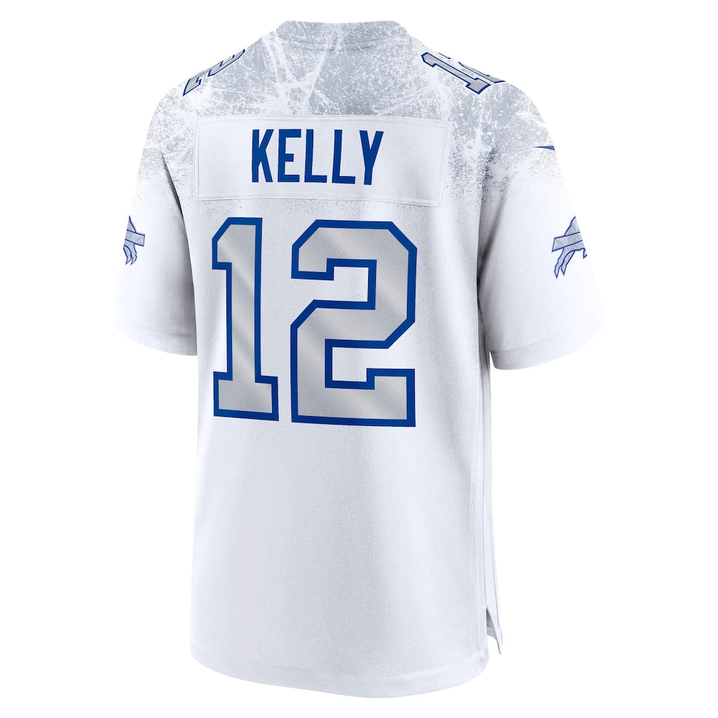 B.Bills #12 Jim Kelly White 2025 Rivalries Collection Retired Player Game Jersey