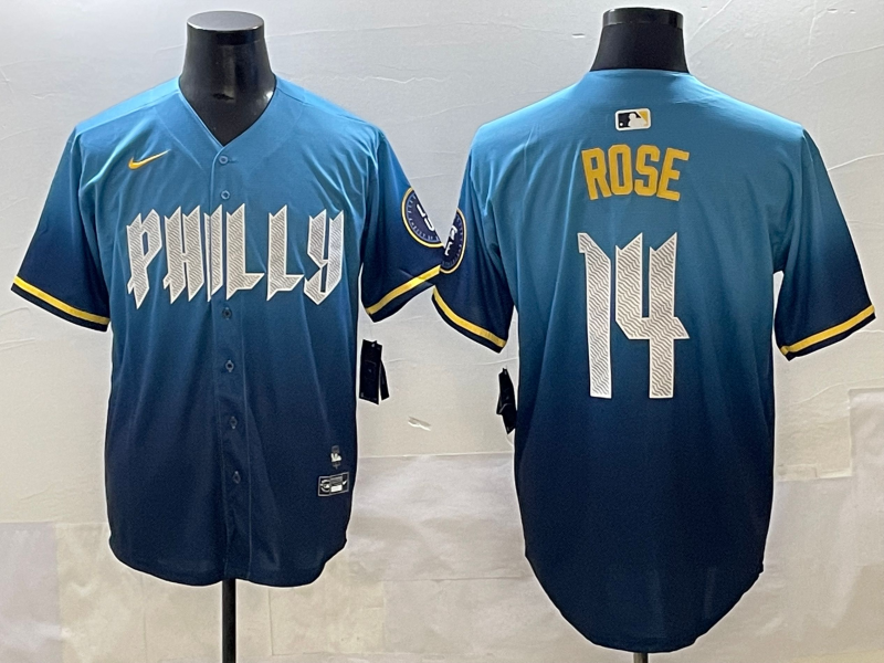Men's Philadelphia Phillies Pete Rose Blue City Connect Limited Player Jersey