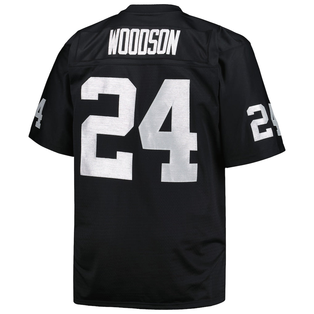 LV.Raiders #24 Charles Woodson  Black Big & Tall 1988 Retired Player Replica Jersey