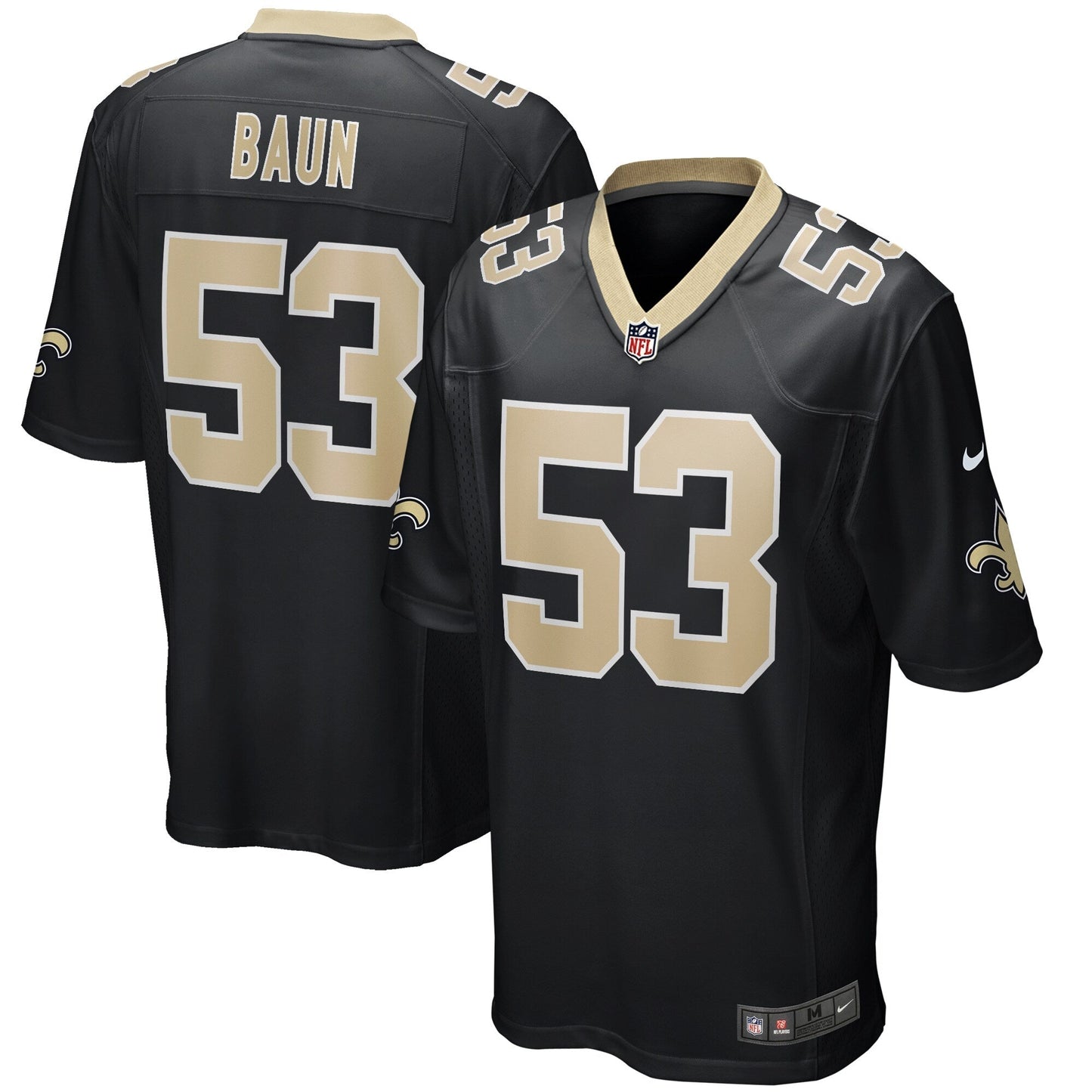 Zack Baun New Orleans Saints  Game   Jersey - Black