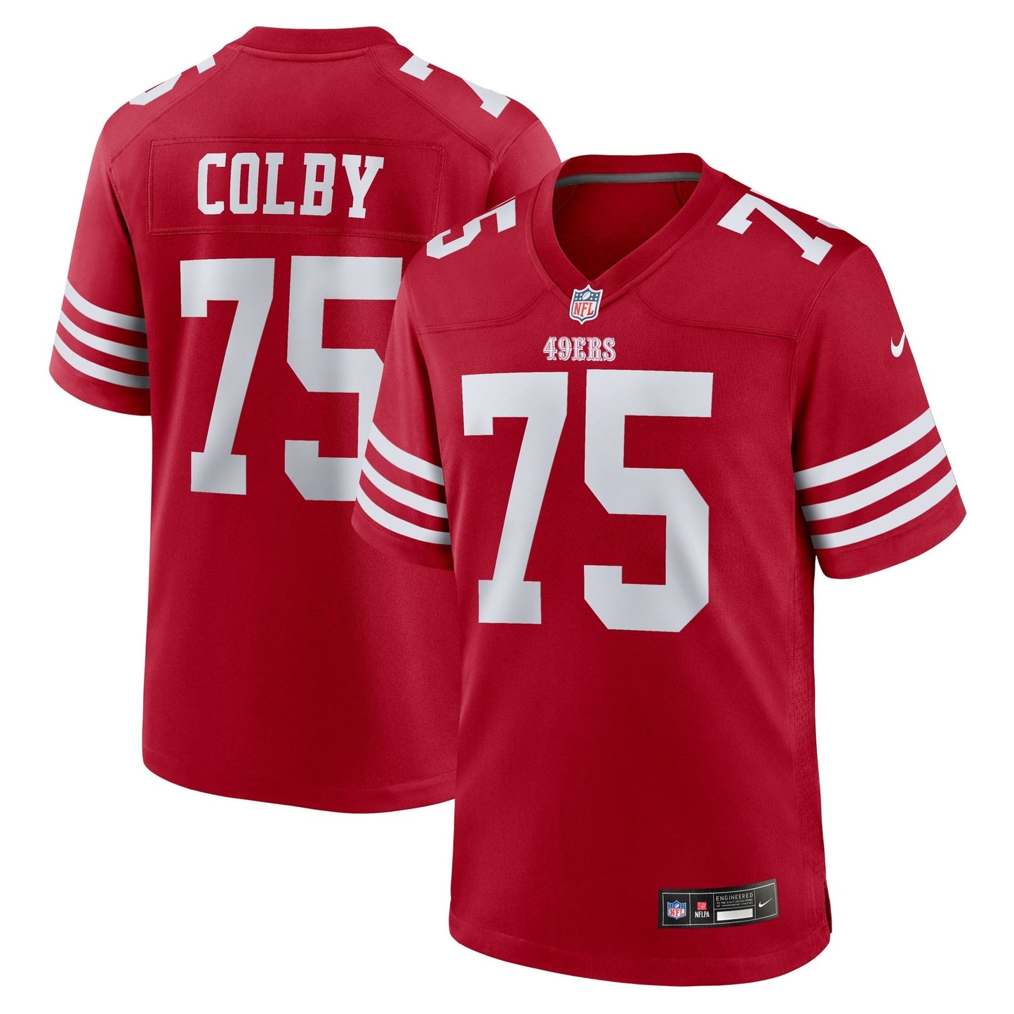 San Francisco 49ers Connor Colby Scarlet Team Game Jersey