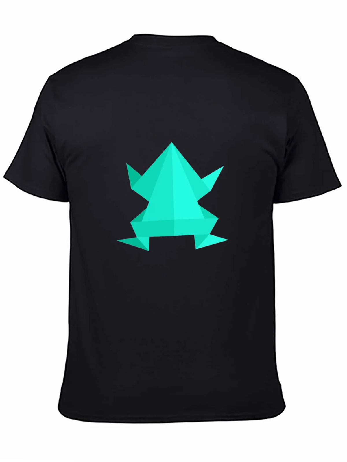 Geometric Frog Graphic Tee - Black Cotton Blend