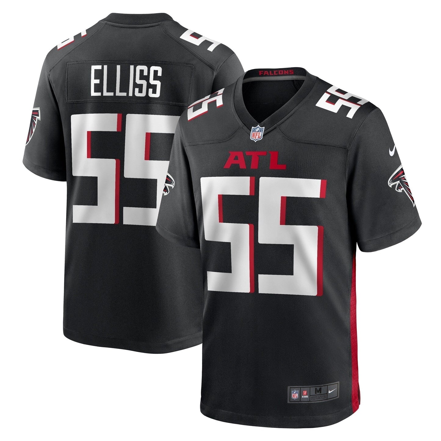 Kaden Elliss Atlanta Falcons  Game   Jersey - Black