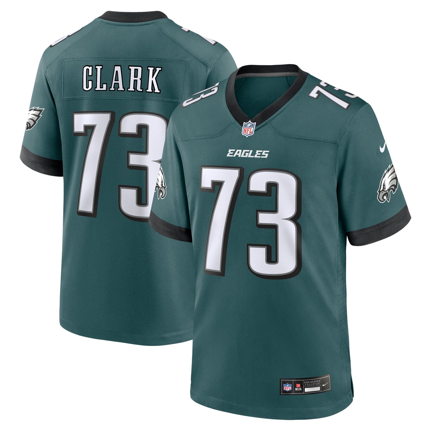 Le'Raven Clark Philadelphia Eagles  Team Game Jersey - Midnight Green